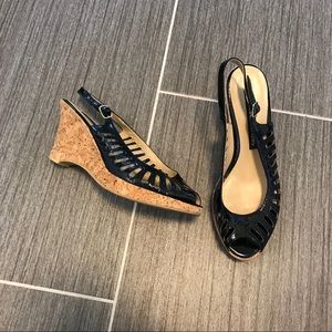 Chinese Laundry Starlet Wedge 7.5 Black Patent